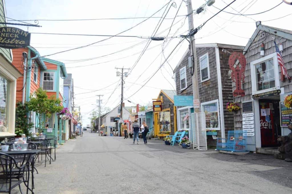 A street in downtown Rockport Maine