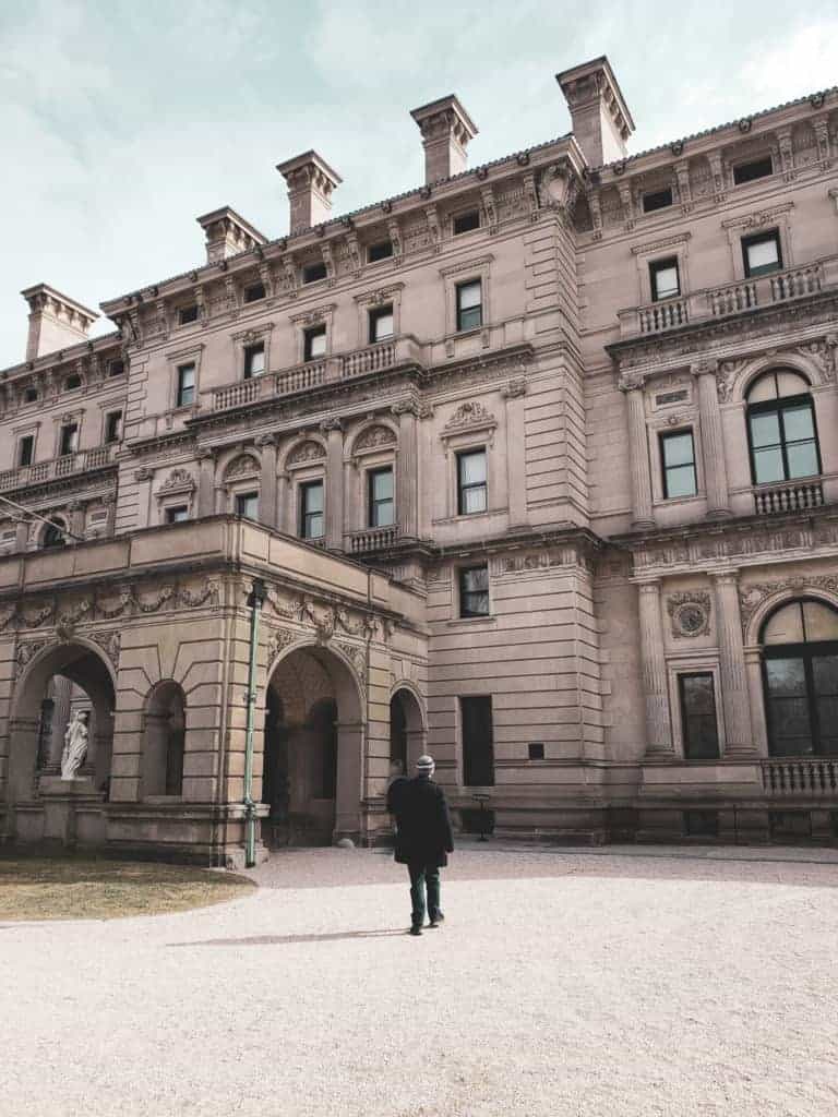 Grim looking building with 3 stories