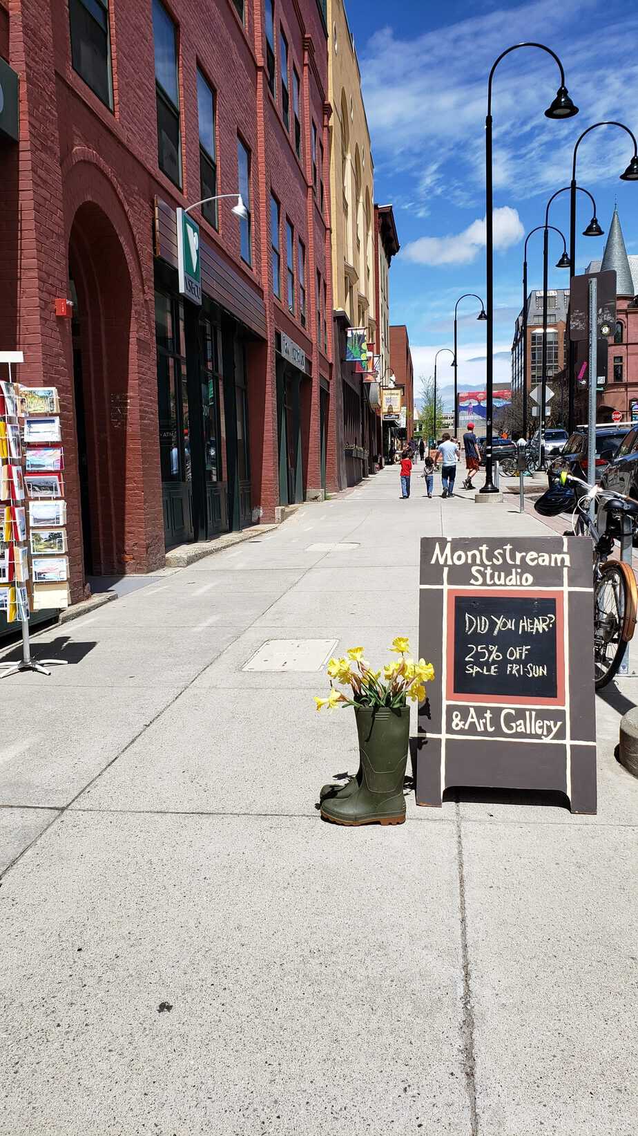 A sign outside of a store on Church St in Burlington VT