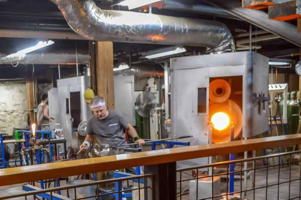 Man working in a factory in Woodstock Vermont