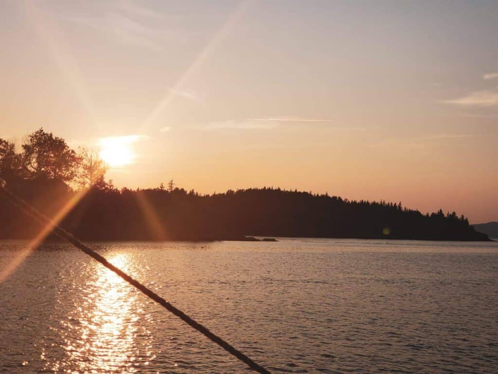 A sunset over a body of water.