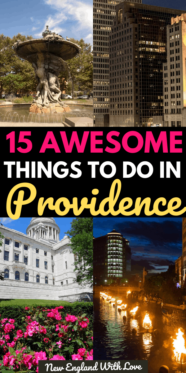 Pinterest graphic reading "15 Awesome Things To Do in Providence"