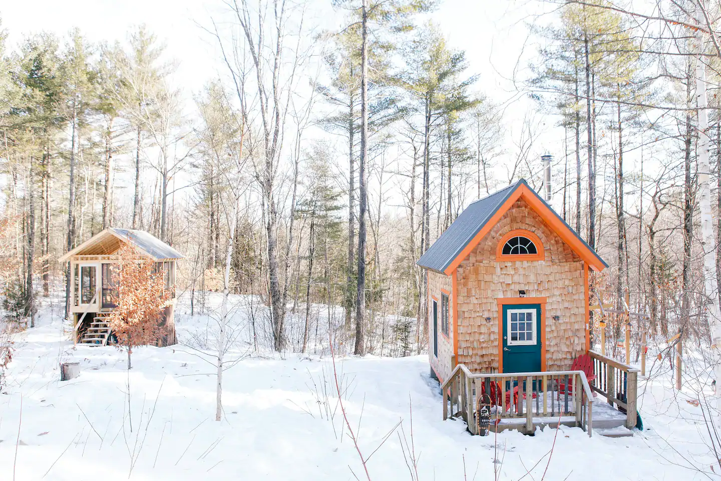 Small building in the snow