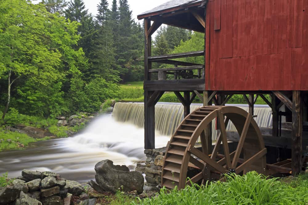 A waterfall and a mill