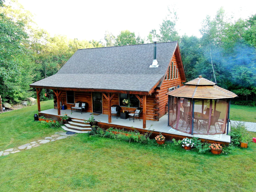 Mountain cabin with large deck and gazebo
