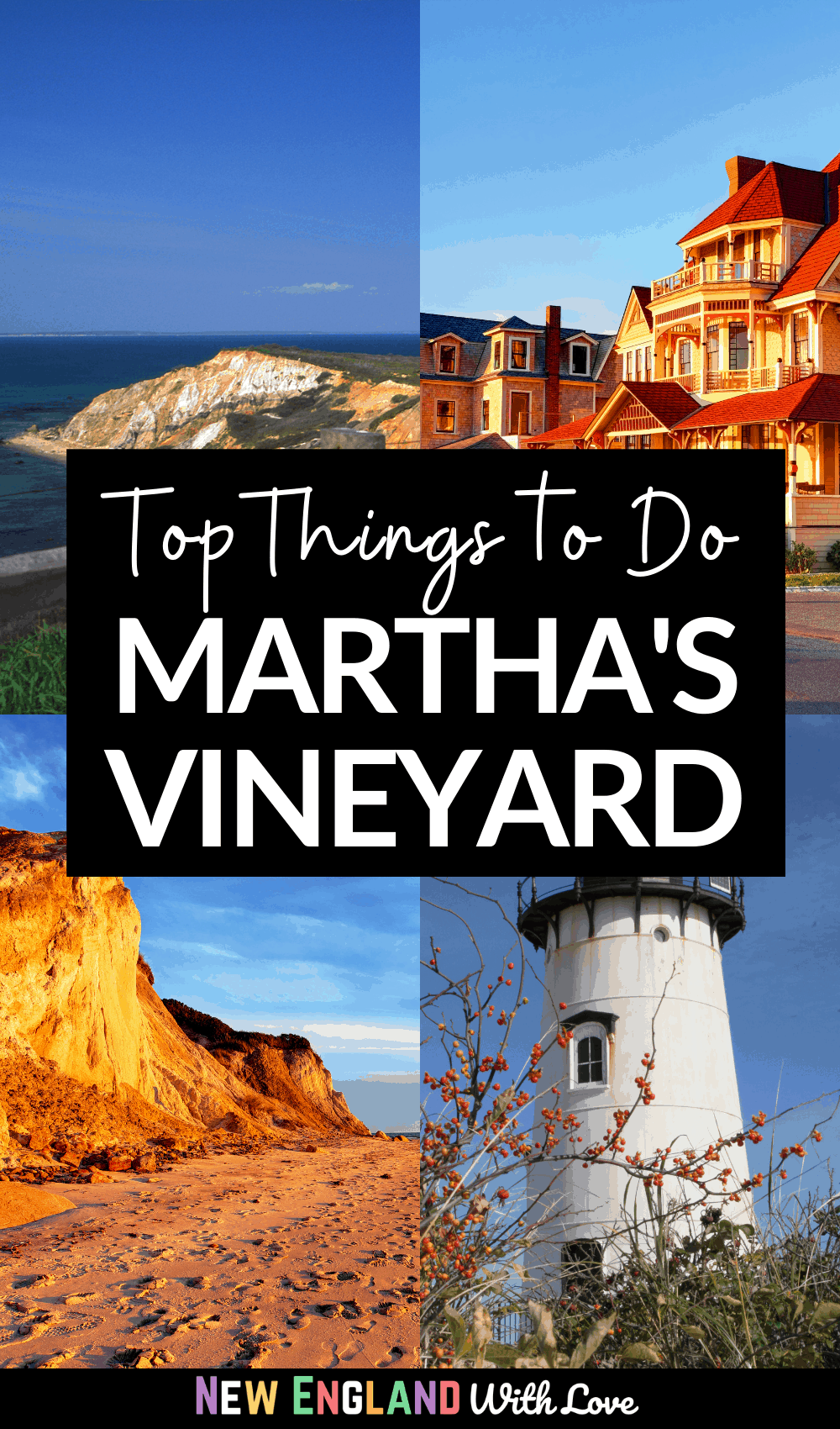 Pinterest sign reading "Top Things To Do Martha's Vineyard"