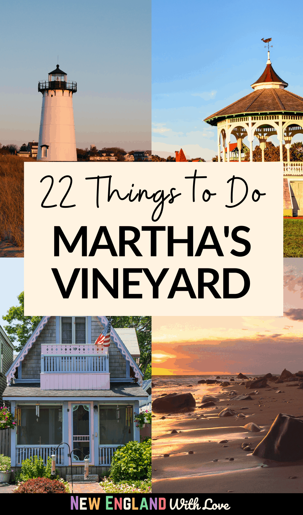 Pinterest graphic reading "22 Things To Do Martha's Vineyard"