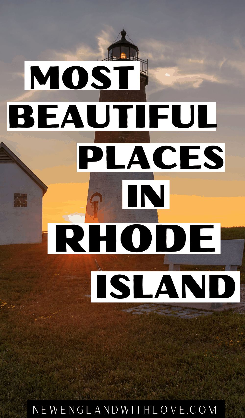 Pinterest graphic reading "Beautiful Places in Rhode Island"