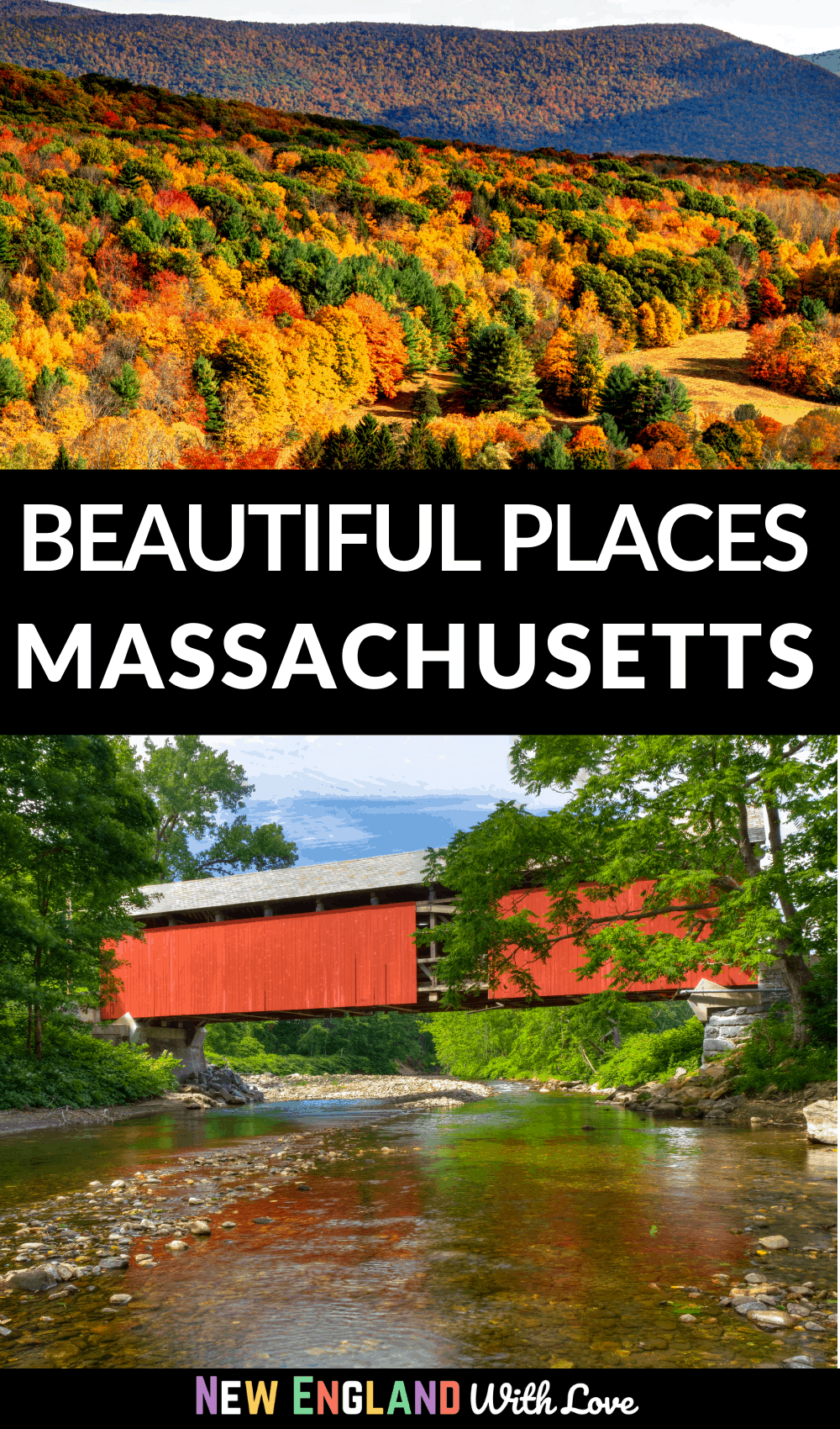 Pinterest graphic reading "BEAUTIFUL PLACES MASSACHUSETTS"