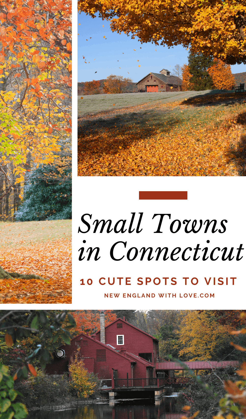 Pinterest graphic reading "Small Towns in Connecticut"