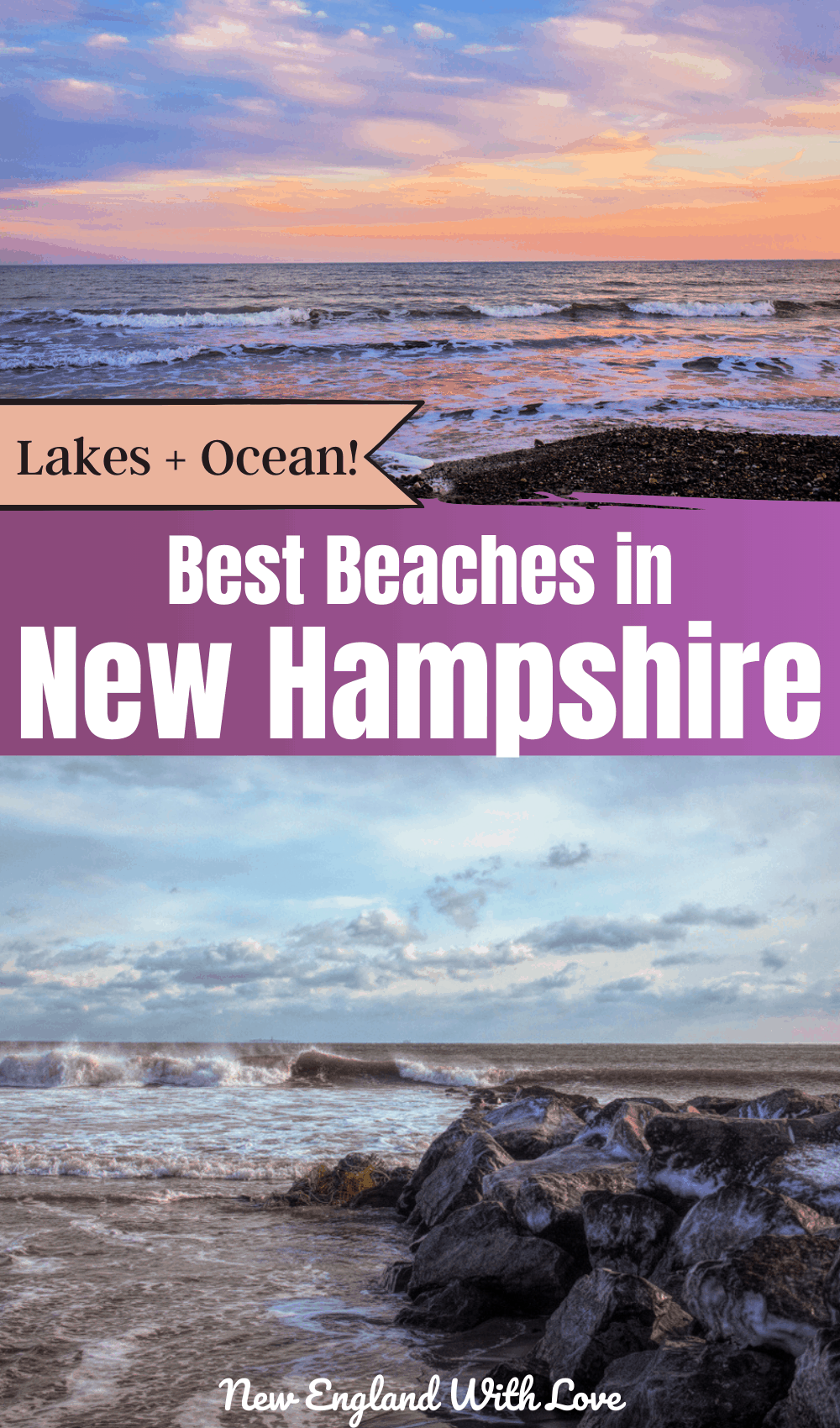 Pinterest graphic reading "Best Beaches in New Hampshire"