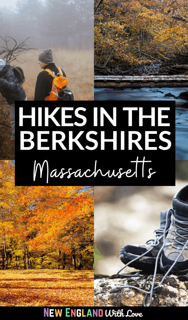 Pinterest graphic reading "Hikes in the Berkshires Massachusetts"