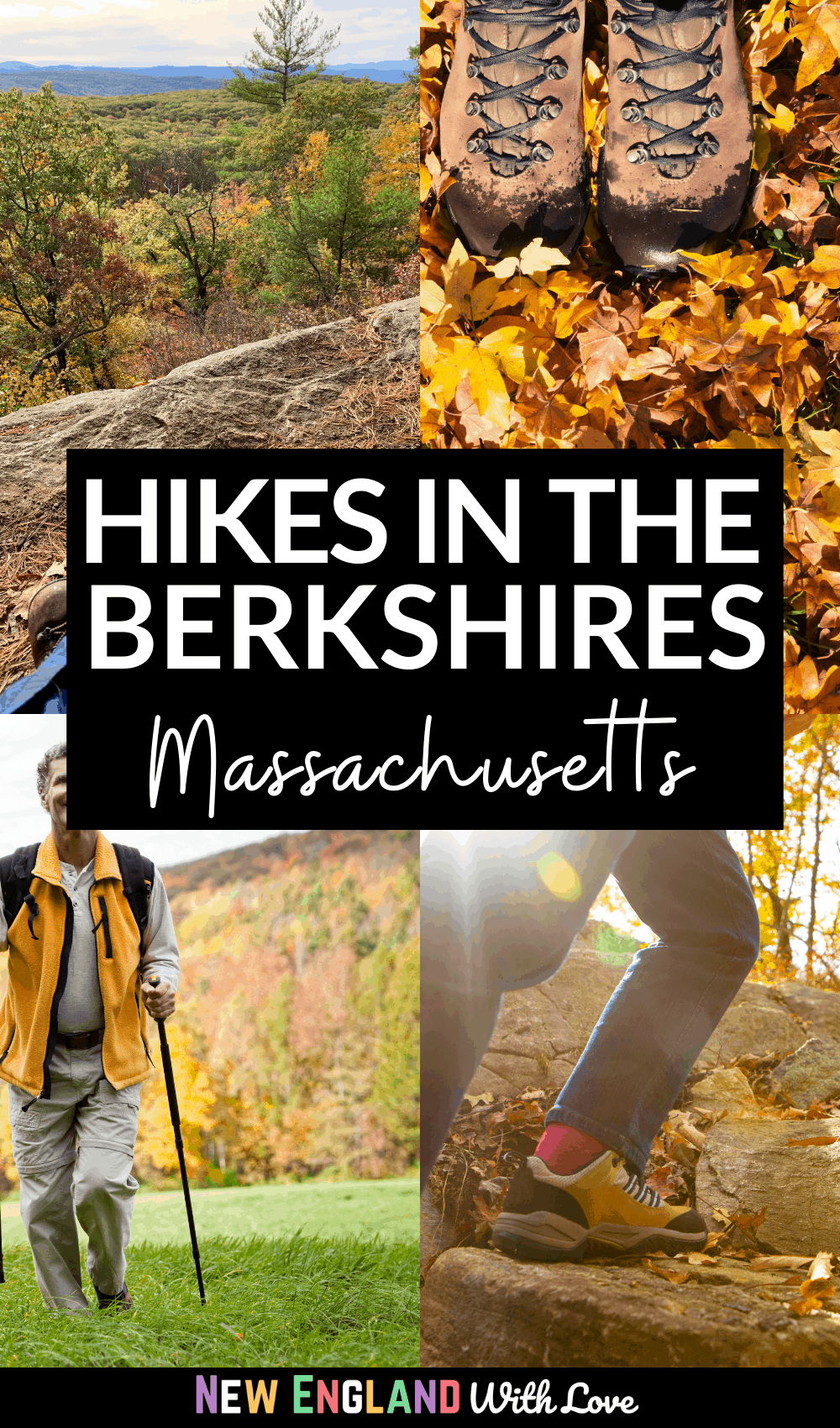 Pinterest graphic reading "Hikes in the Berkshires Massachusetts"