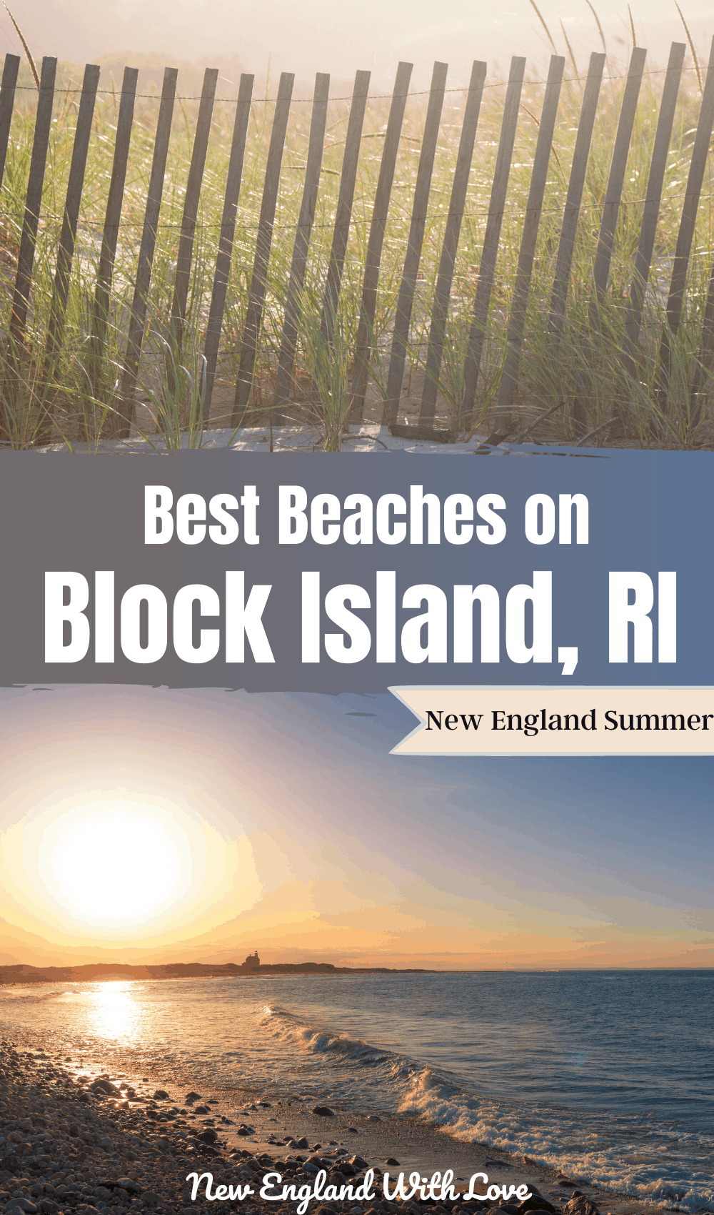 Pinterest graphic reading "Best Beaches on Block Island, RI"