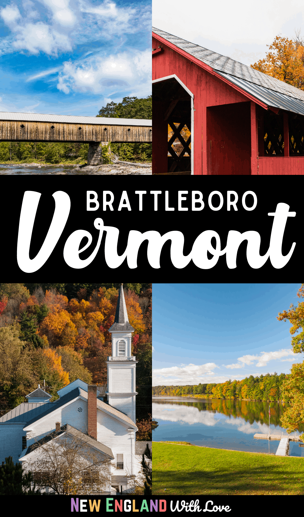 Pinterest graphic reading "BRATTLEBORO Vermont"