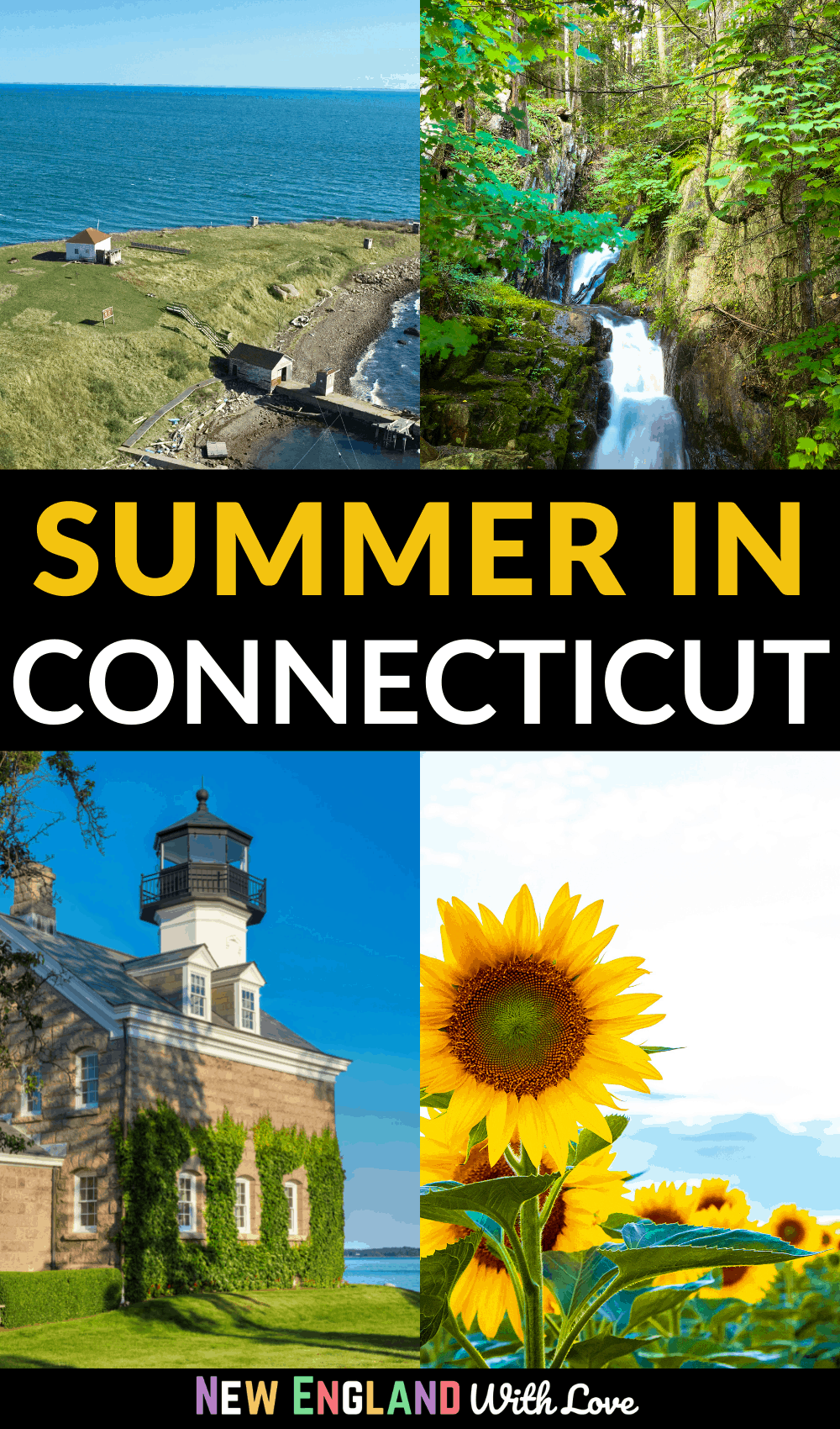 Pinterest graphic reading "Summer in Connecticut"