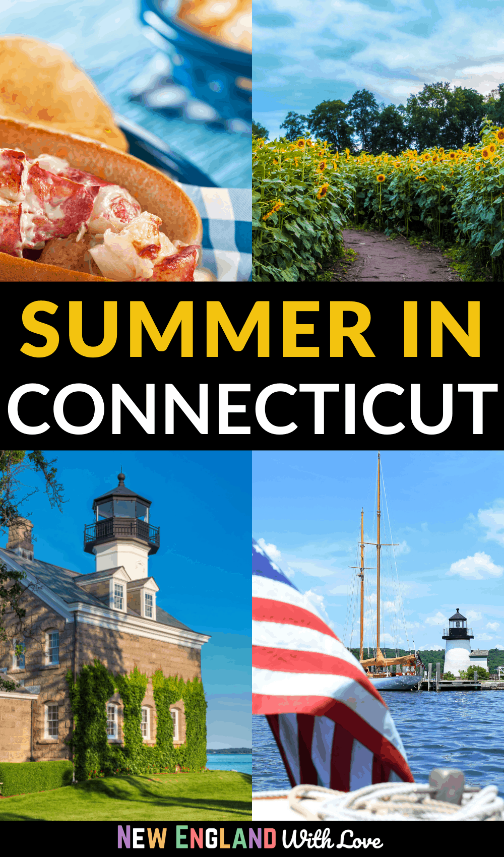Pinterest graphic reading "Summer in Connecticut"
