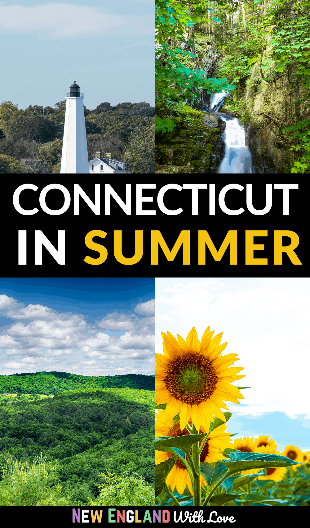 Pinterest graphic reading "Connecticut in Summer"