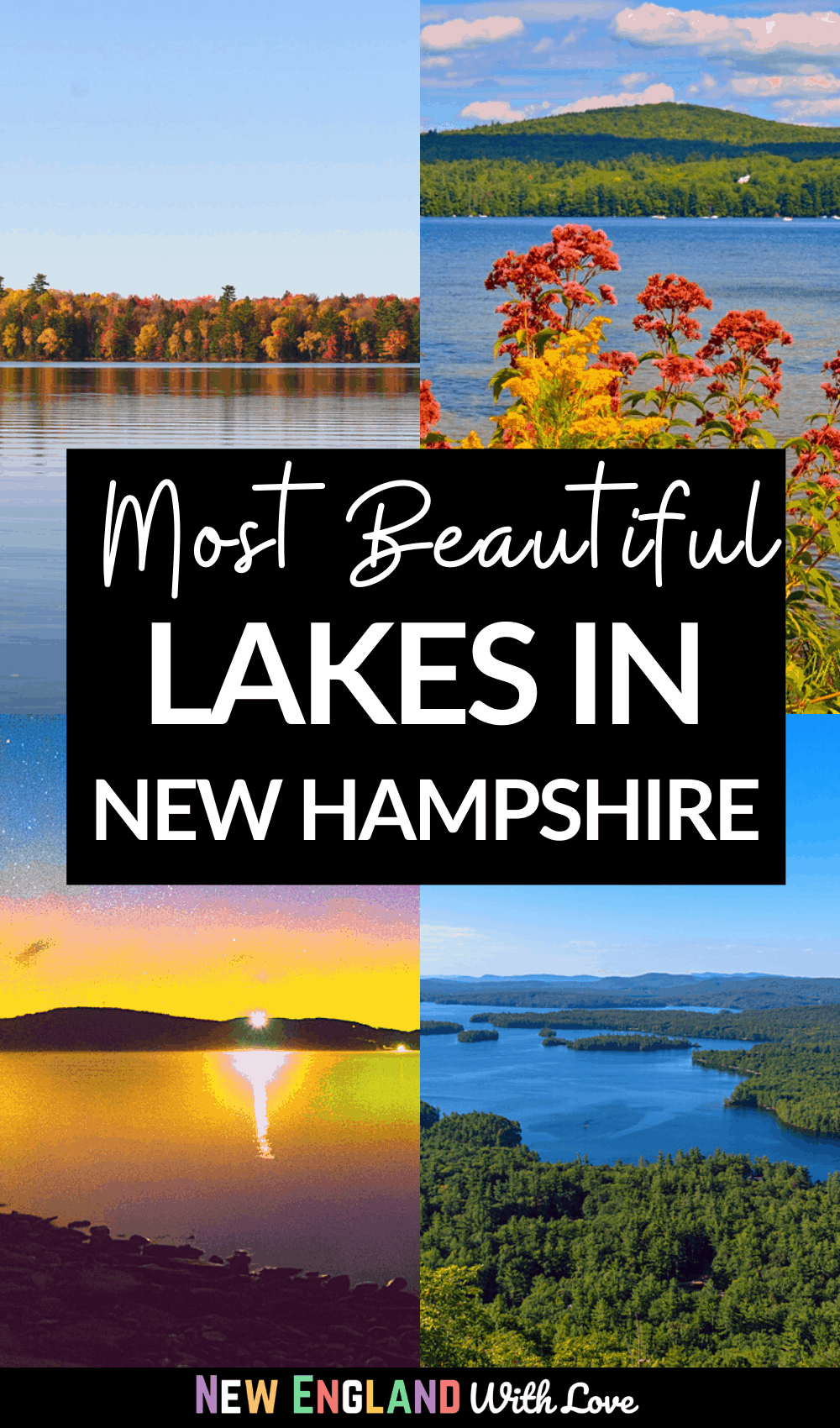 Pinterest graphic reading "Most Beautiful LAKES IN NEW HAMPSHIRE"