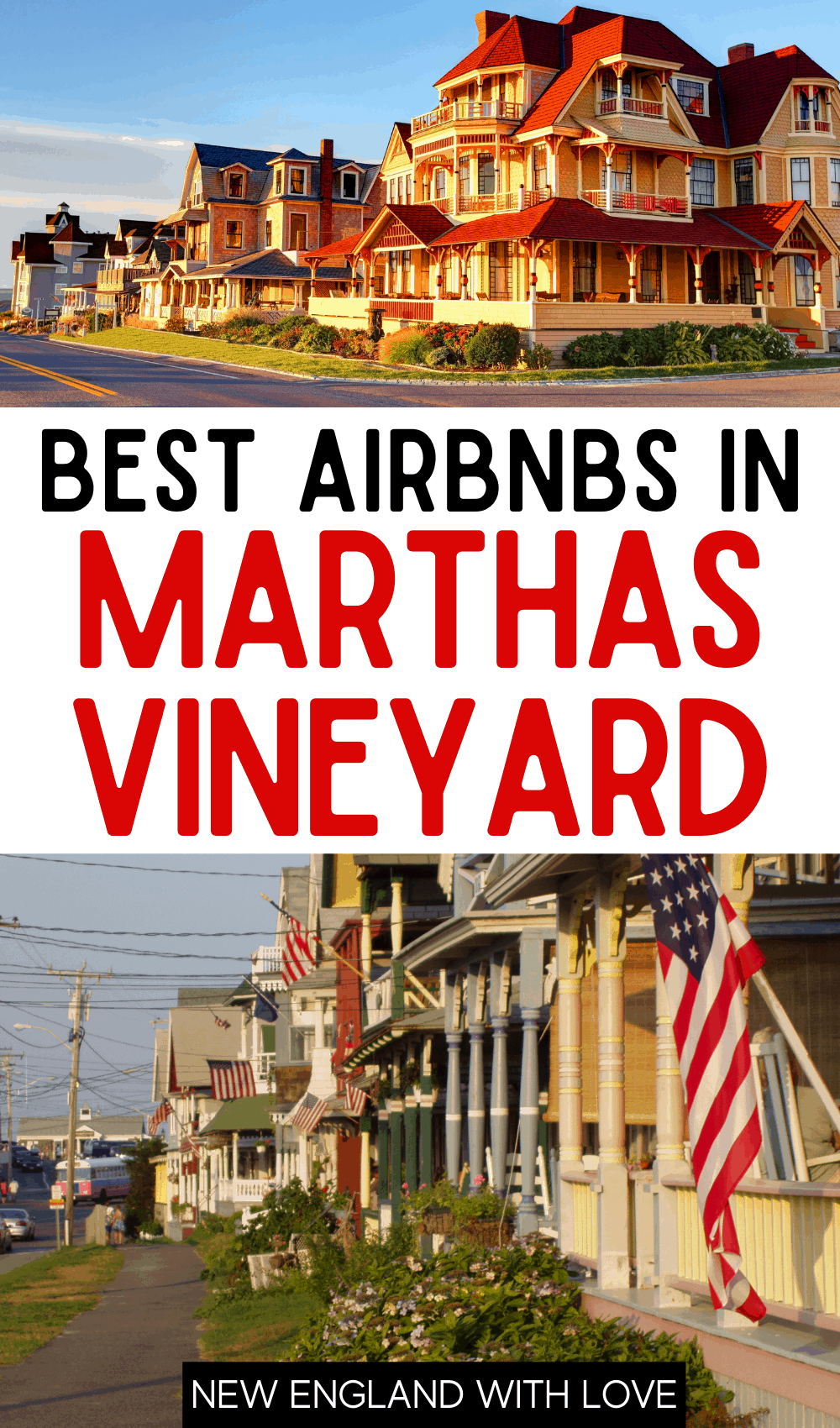 Pinterest graphic reading "BEST AIRBNBS IN MARTHA'S VINEYARD"