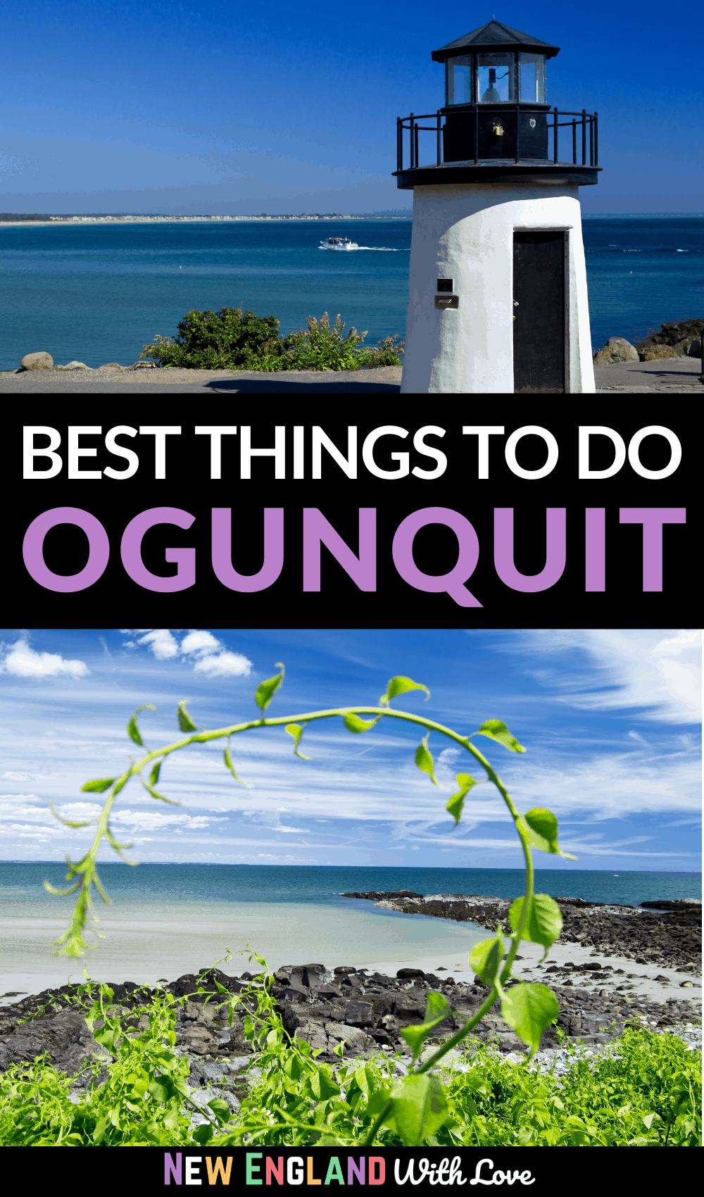 Pinterest graphic reading "BEST THINGS TO DO OGUNQUIT"