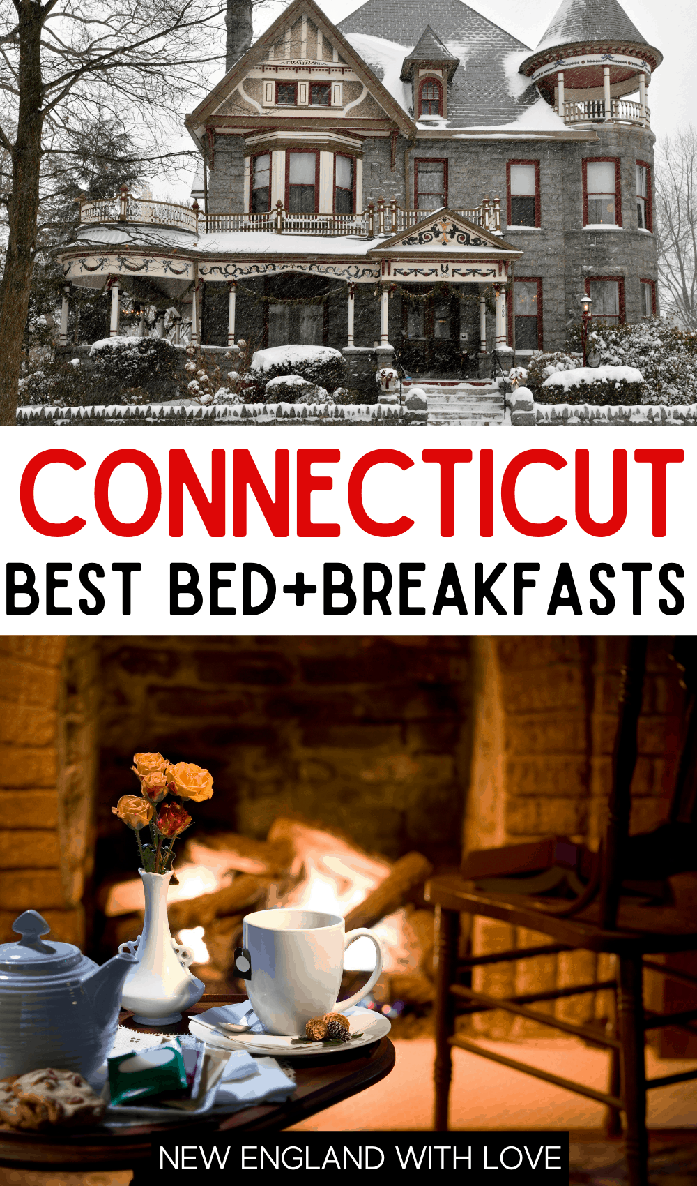 Pinterest graphic reading "CONNECTICUT BEST BED & BREAKFAST"