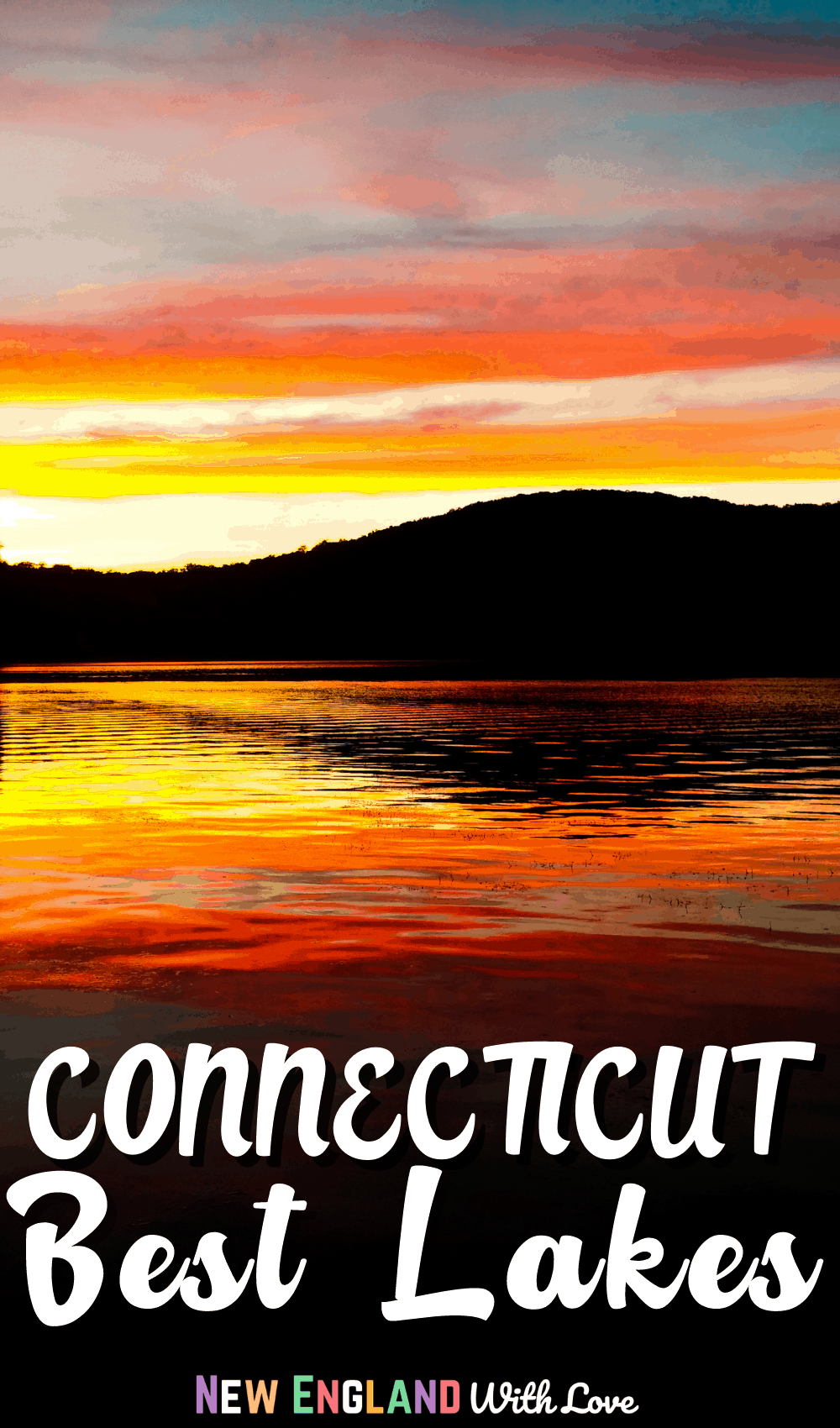 Pinterest graphic reading "Connecticut Best Lakes"