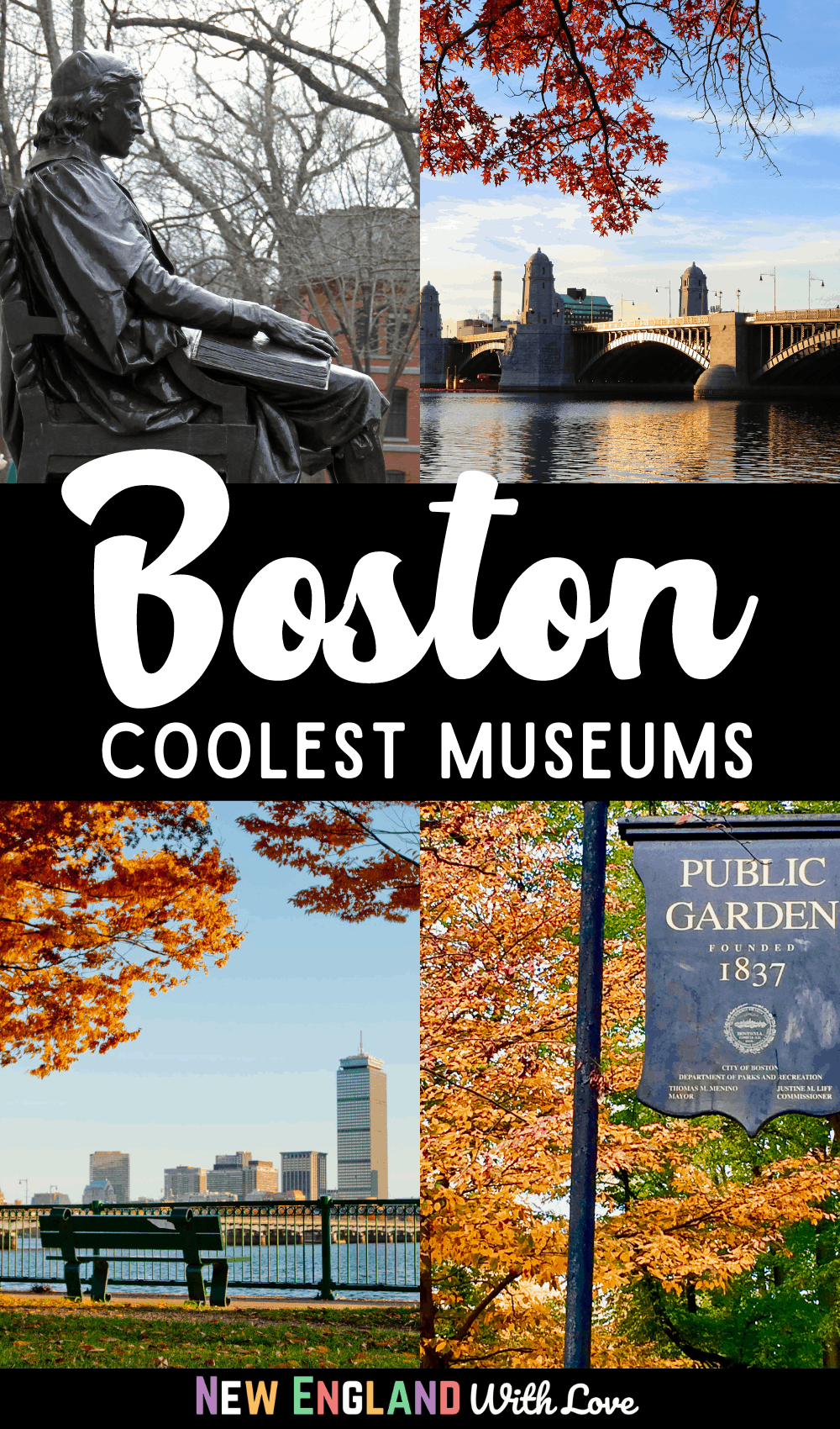 Pinterest graphic reading "Boston Coolest Museums"