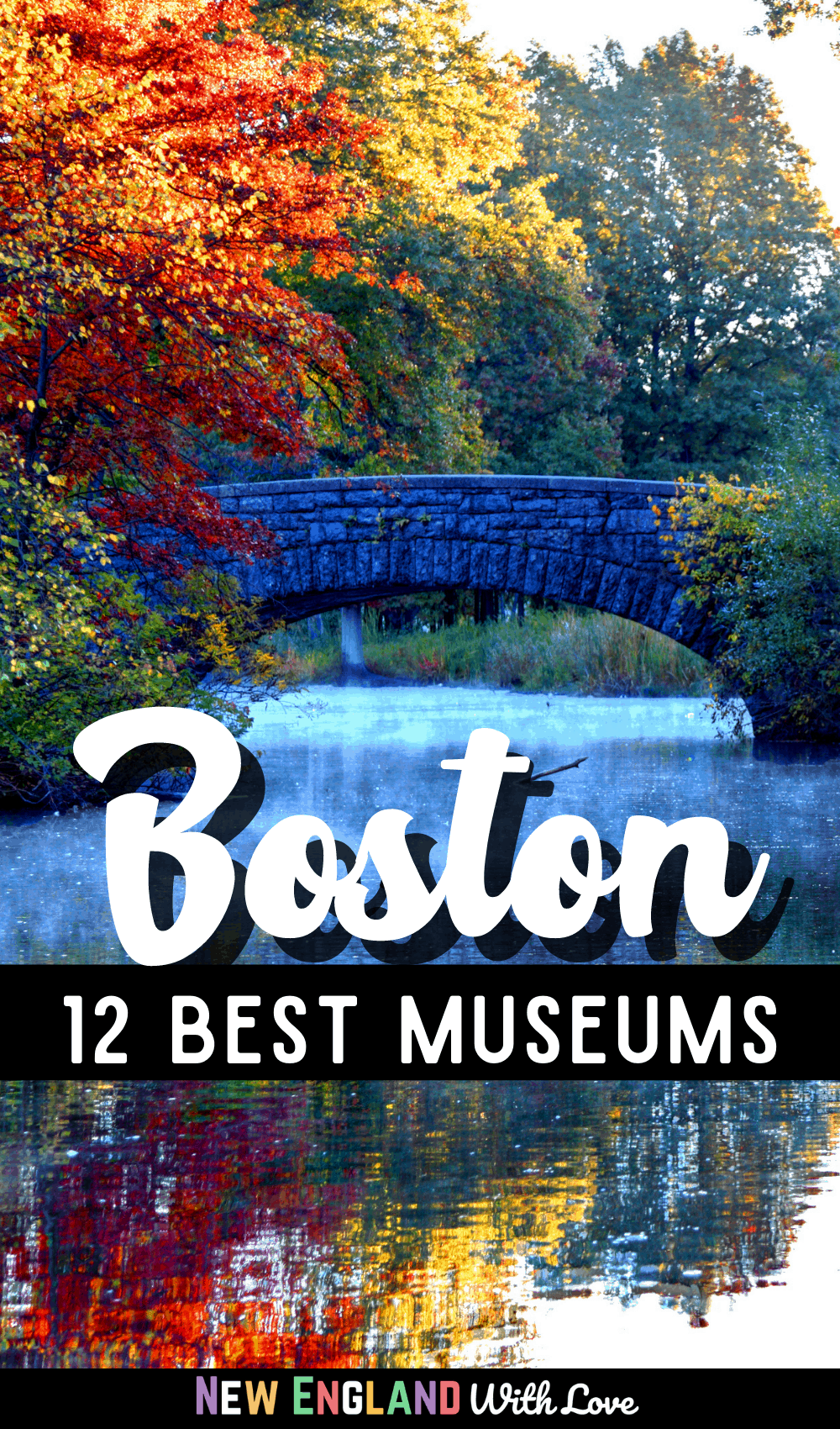 Pinterest graphic reading "Boston 12 Best Museums"