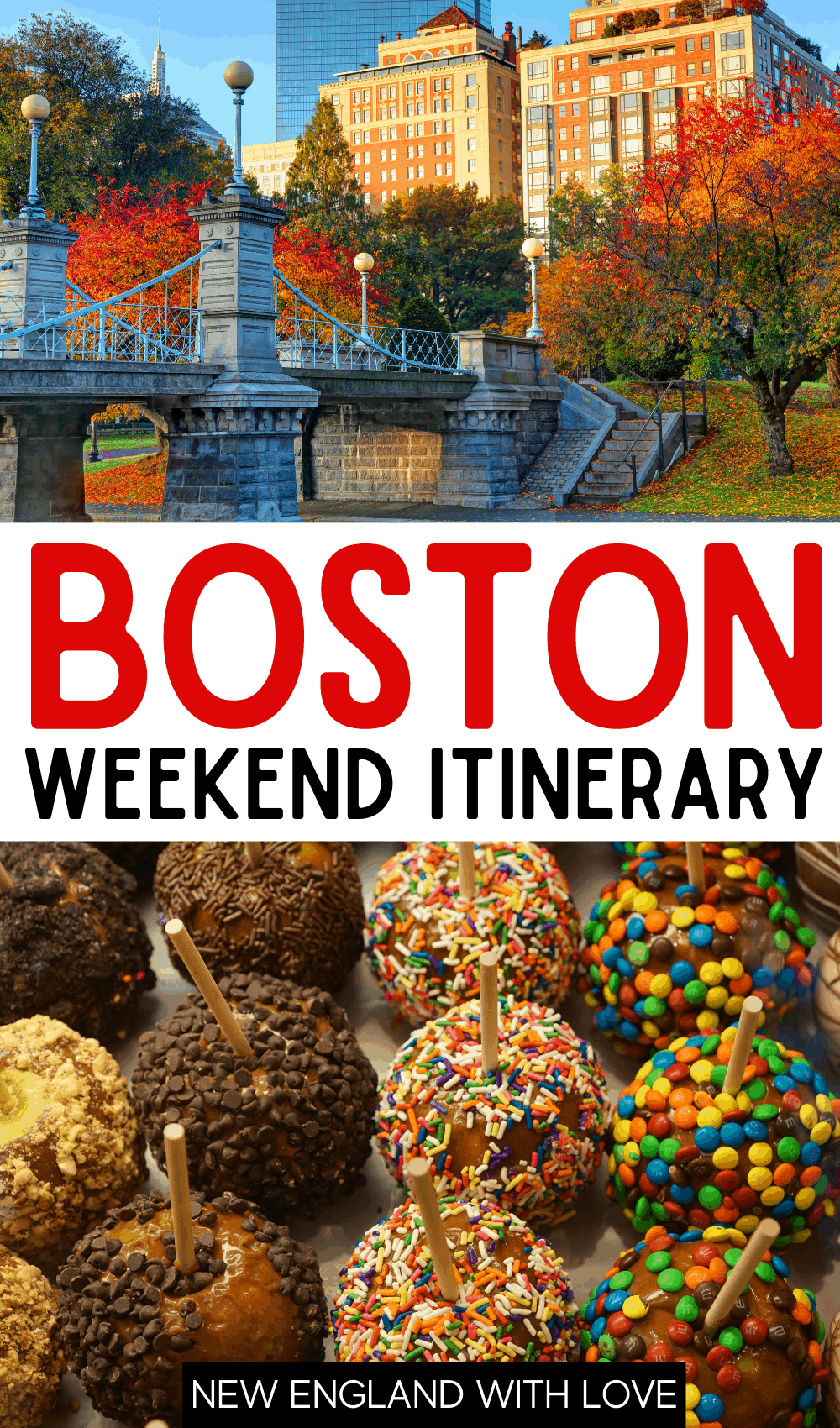 Pinterest graphic reading "BOSTON WEEKEND ITINERARY