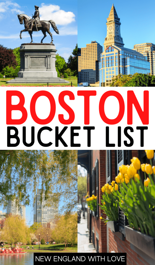 Pinterest graphic reading \"Boston Bucket List\"
