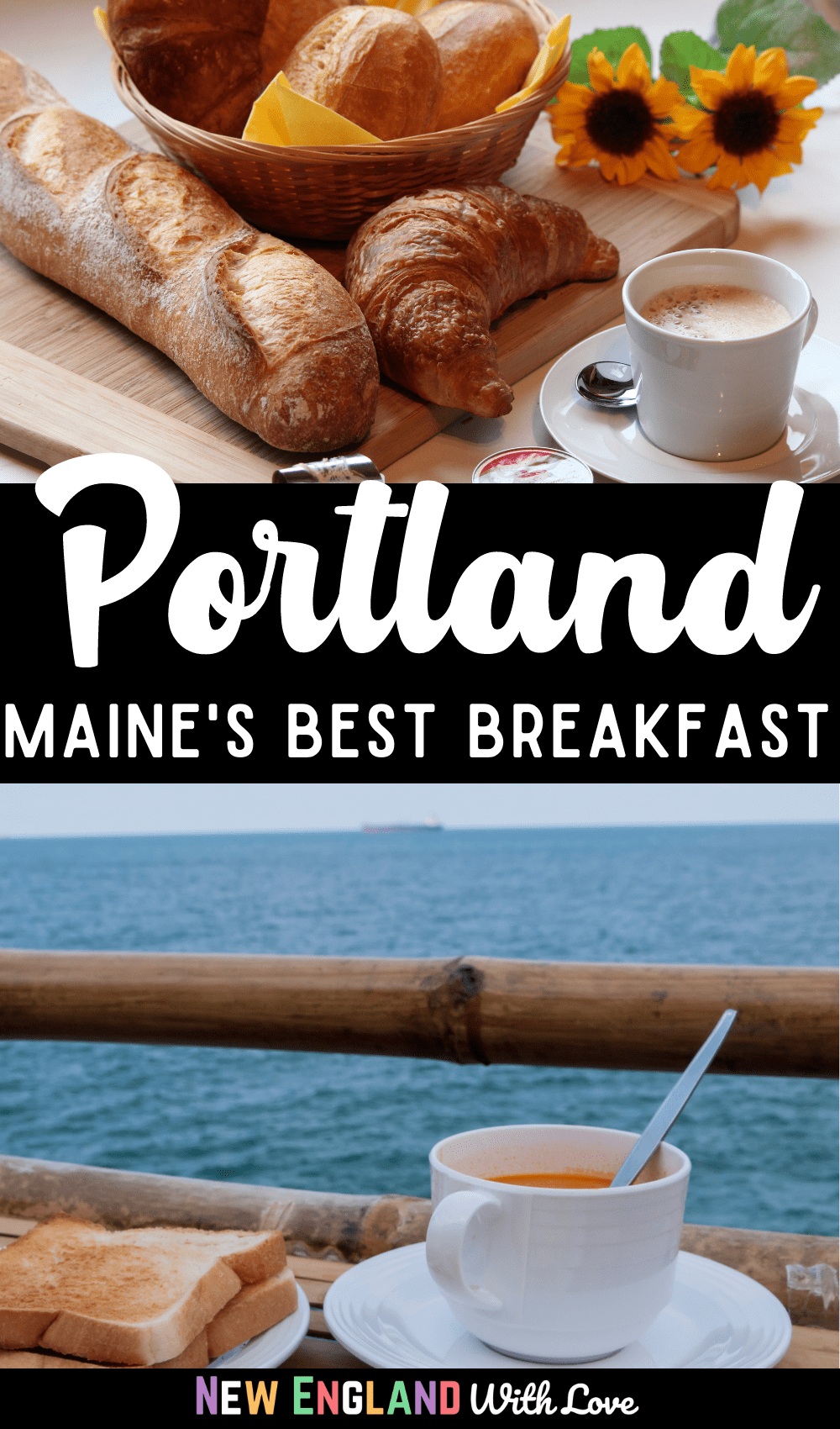 Pinterest graphic reading "Portland Maine's Best Breakfast"