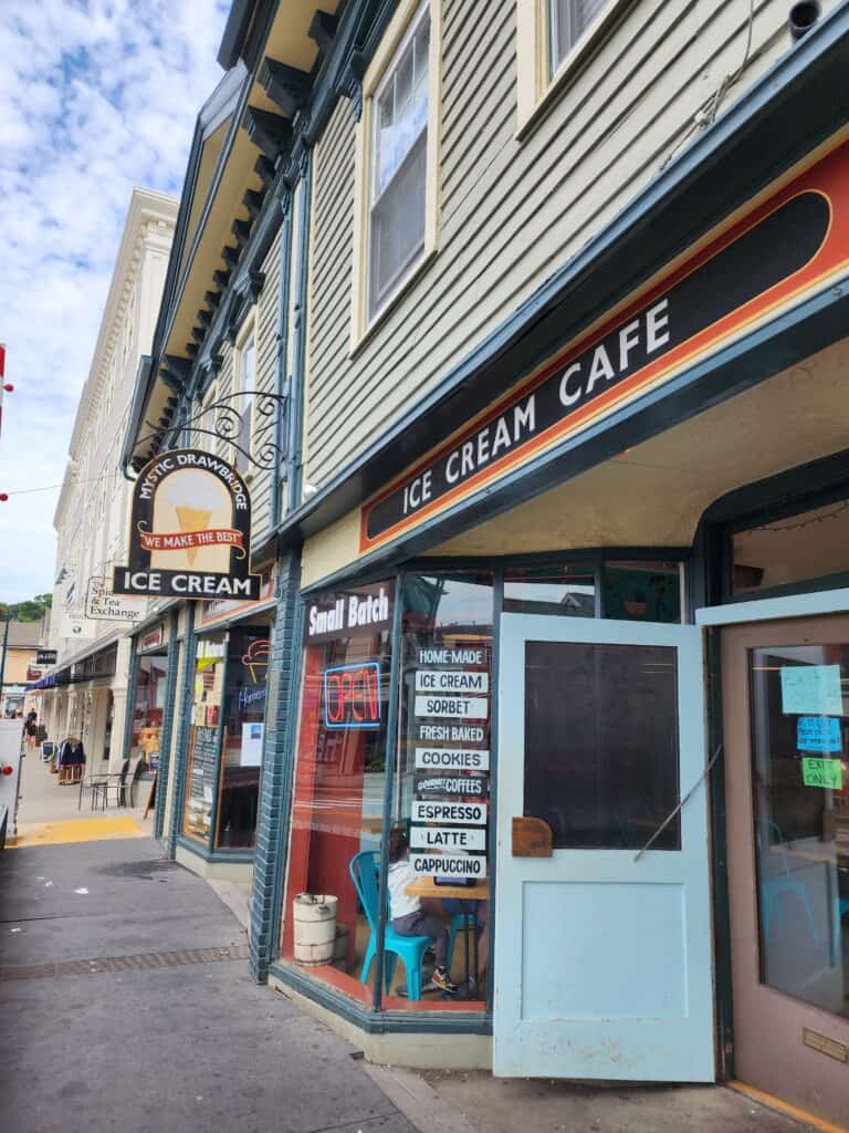 An ice cream cafe and other popular Mystic CT shops