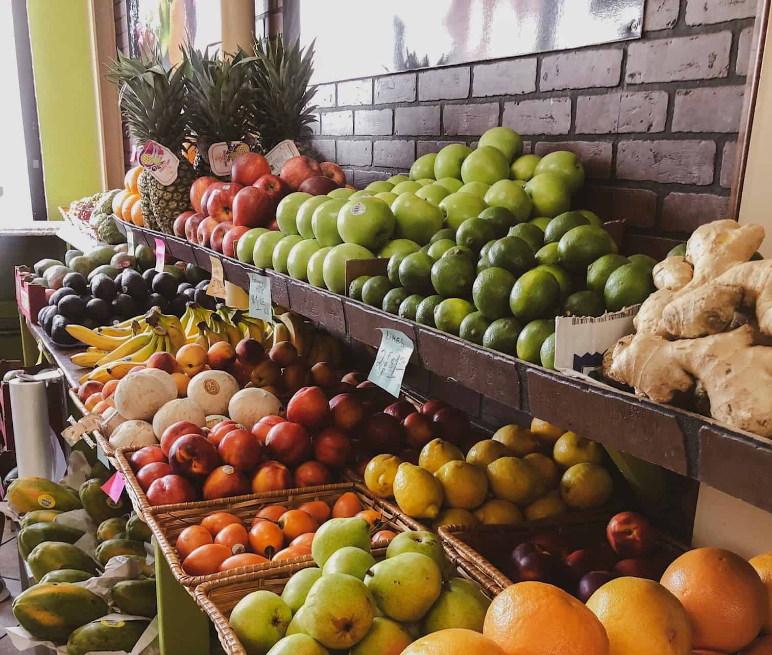 Fruit in baskets