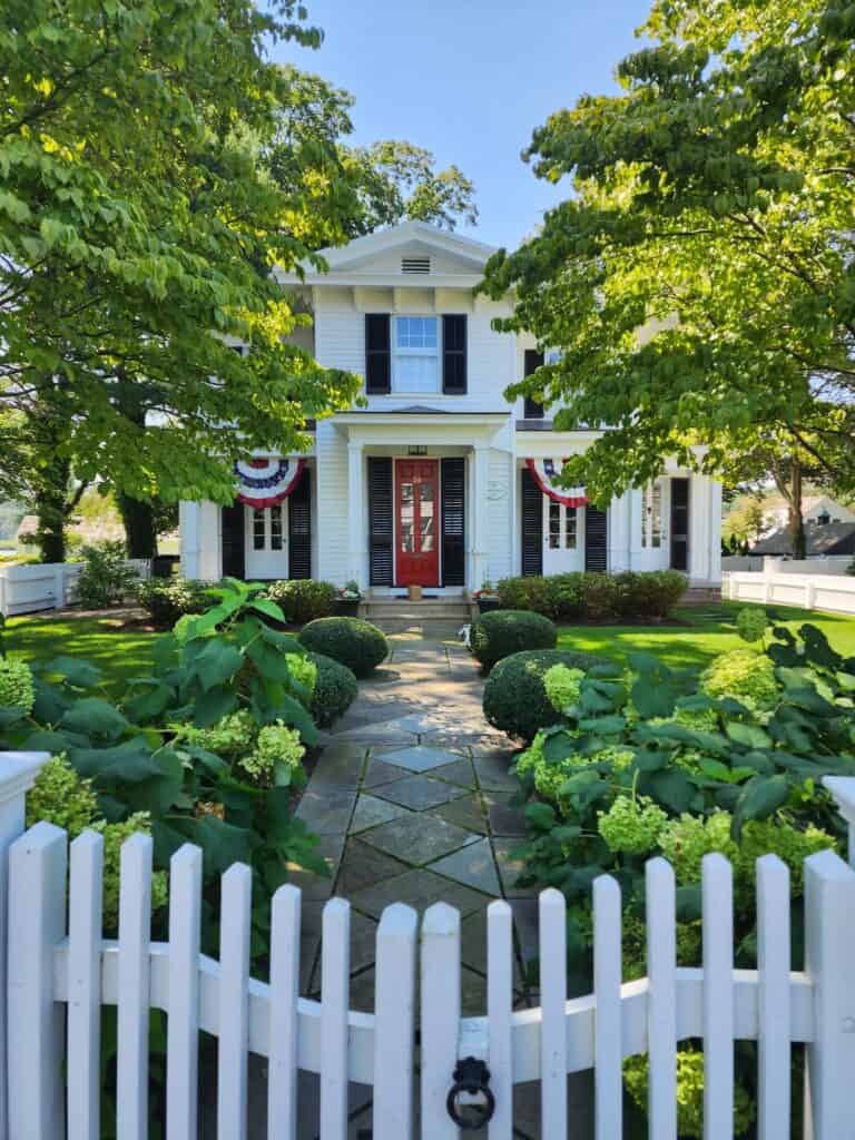 a classic new england home in the middle of summer, essex, connecticut