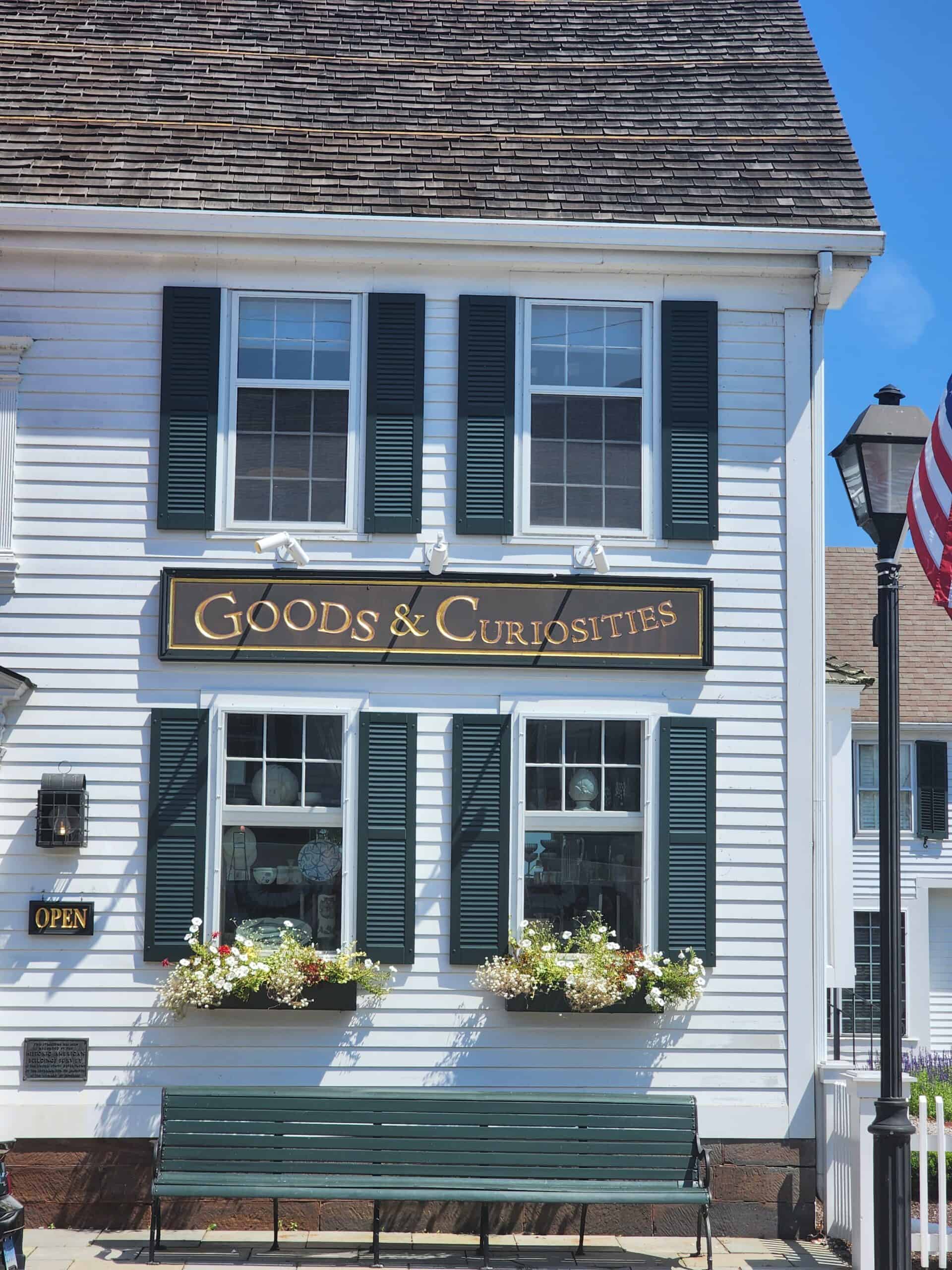 essex CT exterior of goods and curiosities shop