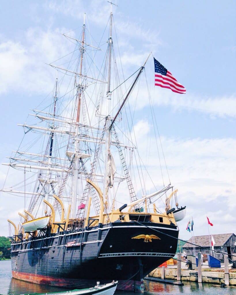 the charles w morgan sailing ship in mystic CT