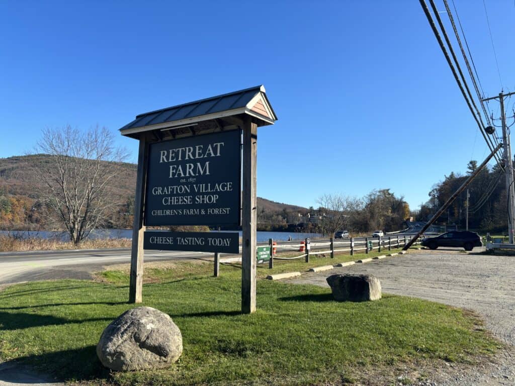 The Retreat Farm sign, Brattleboro VT