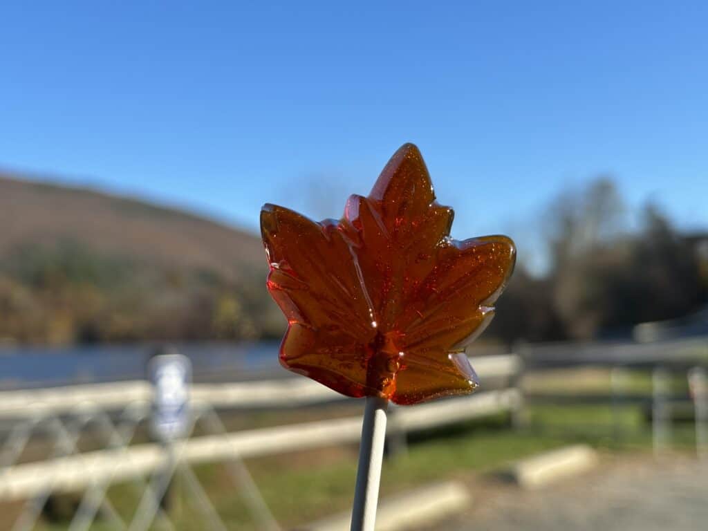 A close up of a maple candy in Vermont